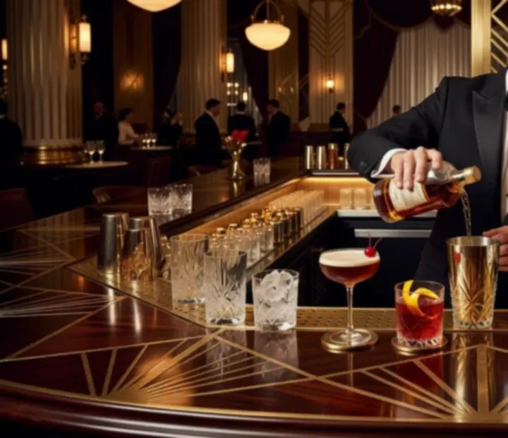 Art Deco koktajl bar przygotowany na ekskluzywny event Krago Rivesta