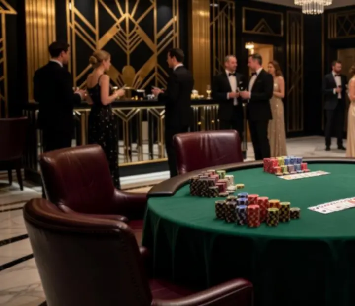 Luksusowy stół pokerowy w stylu Art Deco przygotowany na ekskluzywny event
